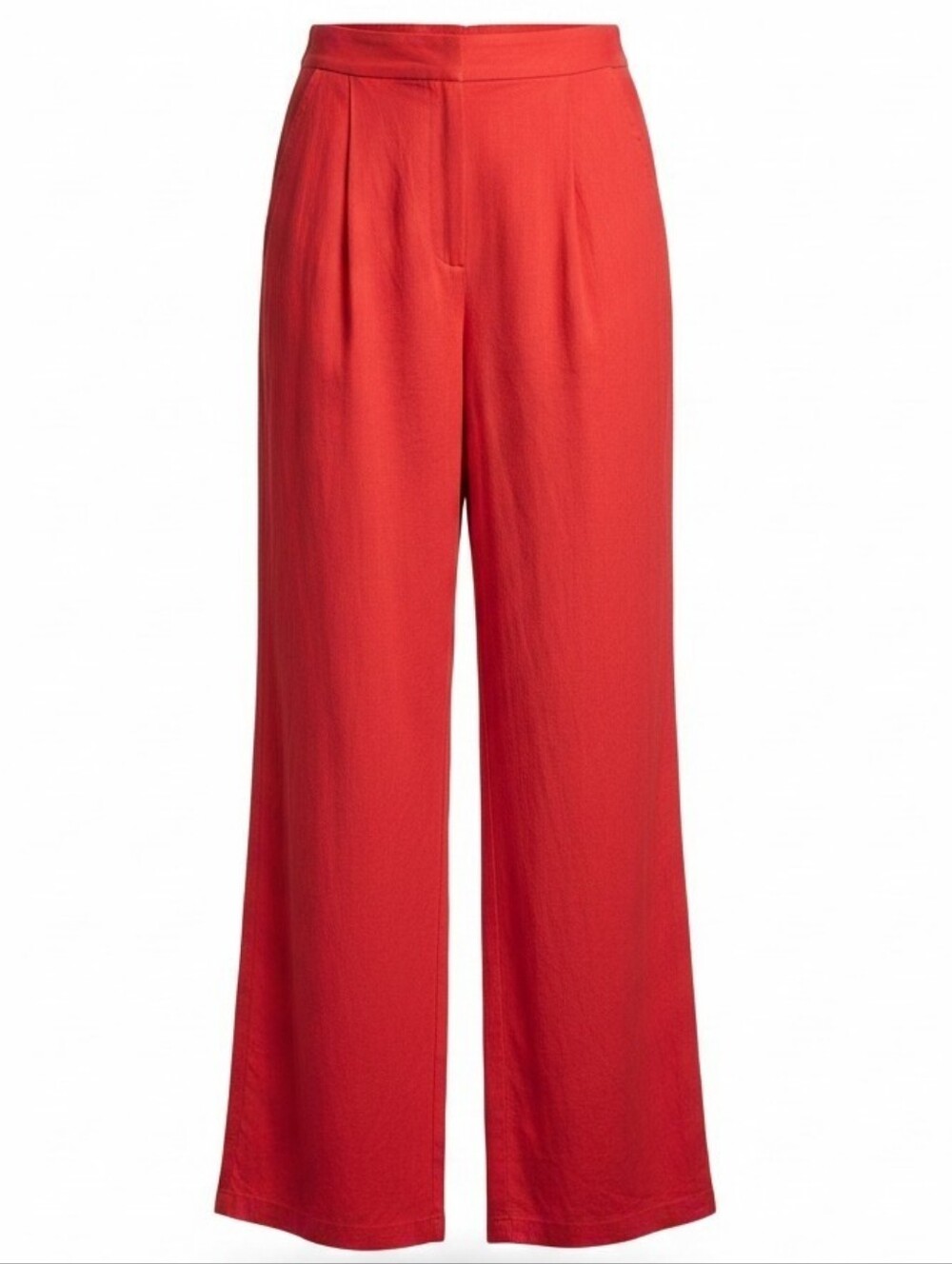 GIANNI BINI | Tomato Red‎ Linen Blend Wide Leg Pants Trouser | 10